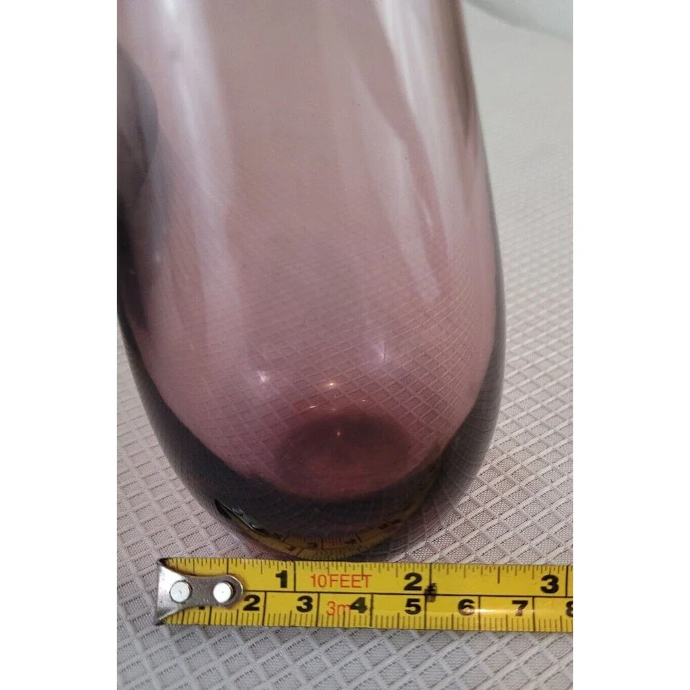 IKEA Bud Vase Hand Blown Purple Bent Neck Scandinavian 19730 Set of 2